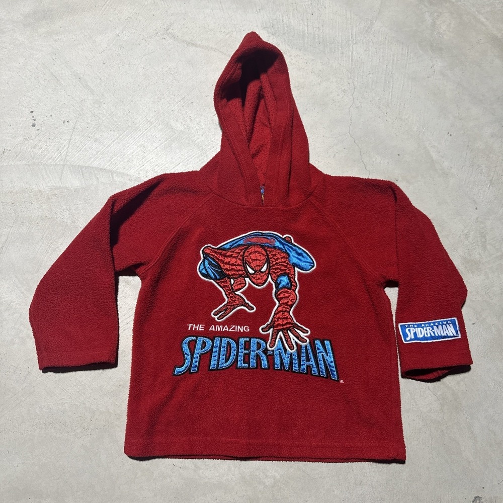 Vintage Spiderman Hoodie Boys SZ 3T Marvel Movie Promo Y2K Super Hero Sweatshirt